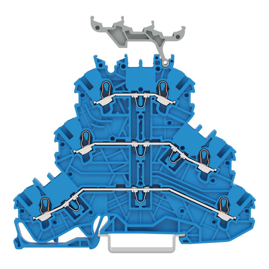 3-etageklem Rijg-/rijg-/rijgklem N/N/N blauw VVE=40
