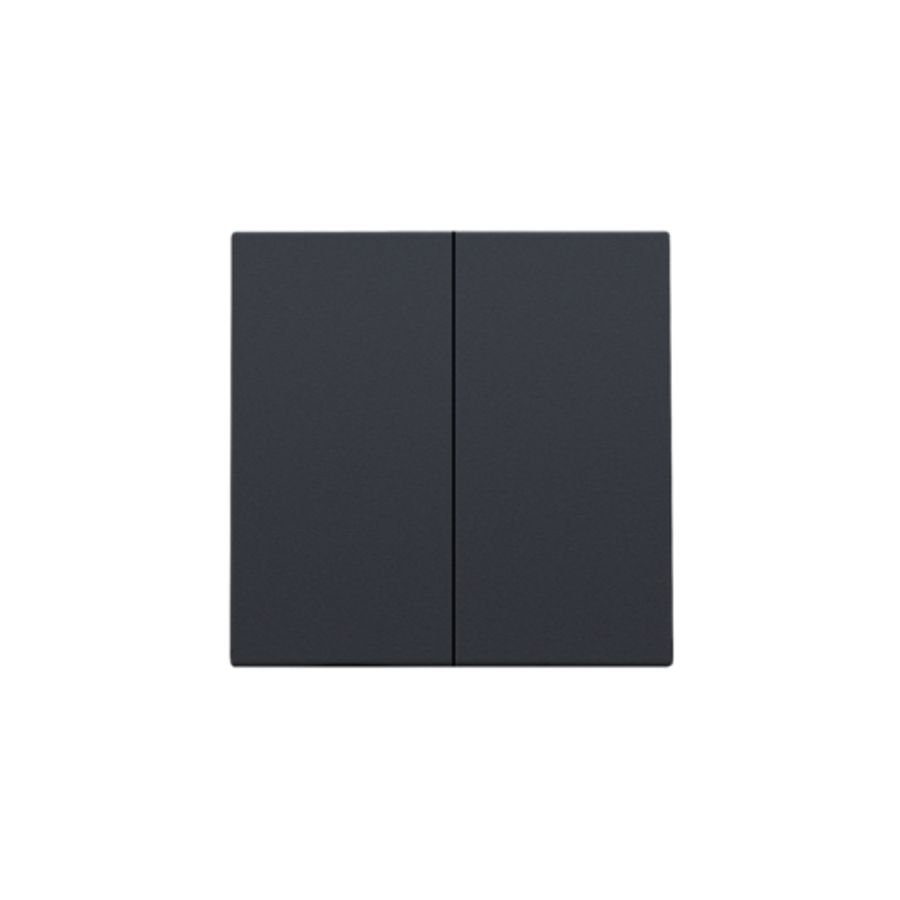 Afwerkingsset dubbele elektr. schakelaar /knop anthracite