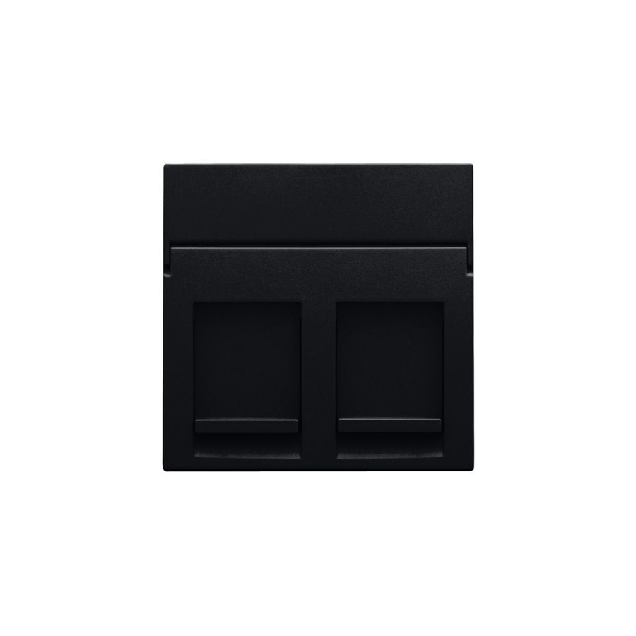 Centraalplaat data 2x RJ black coated