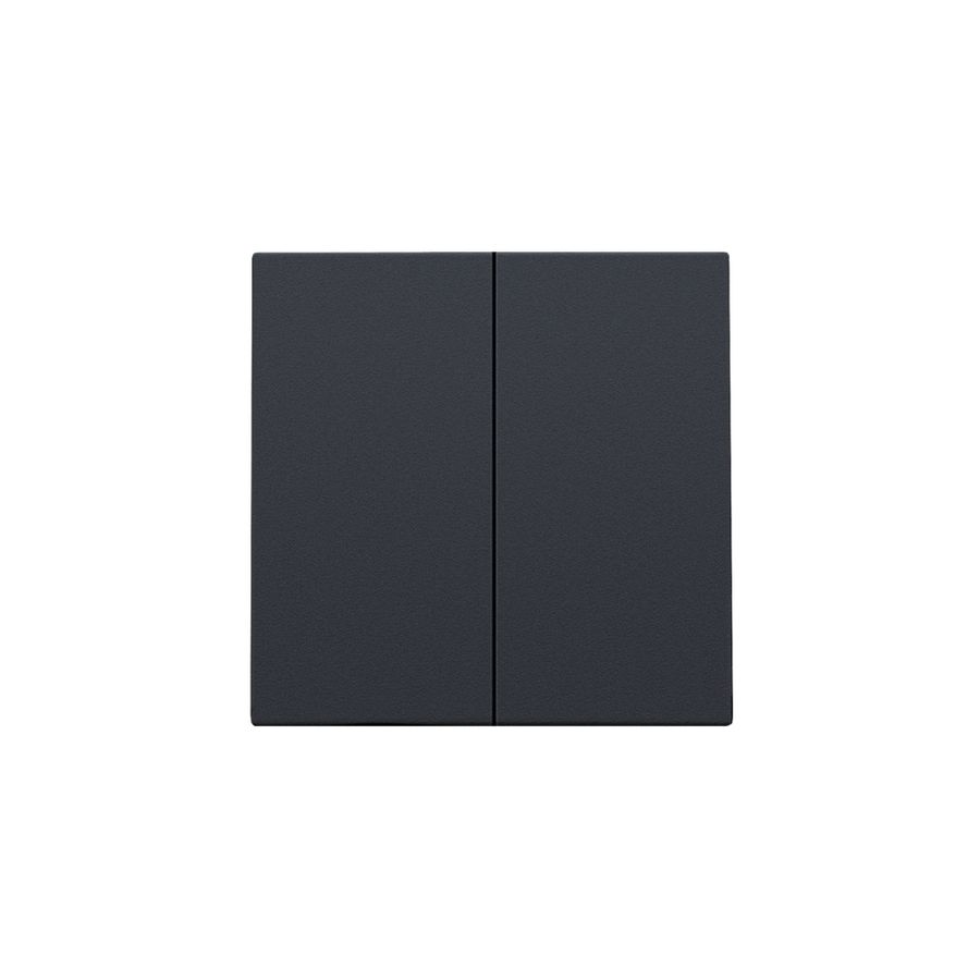 Afwerkingsset dubbele elektr. schakelaar /knop anthracite