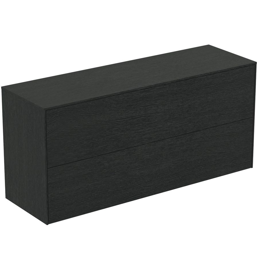 Conca wastafelmeubel 120x37x55cm 2 laden afdekblad zonder uitsnijding smoked oak
