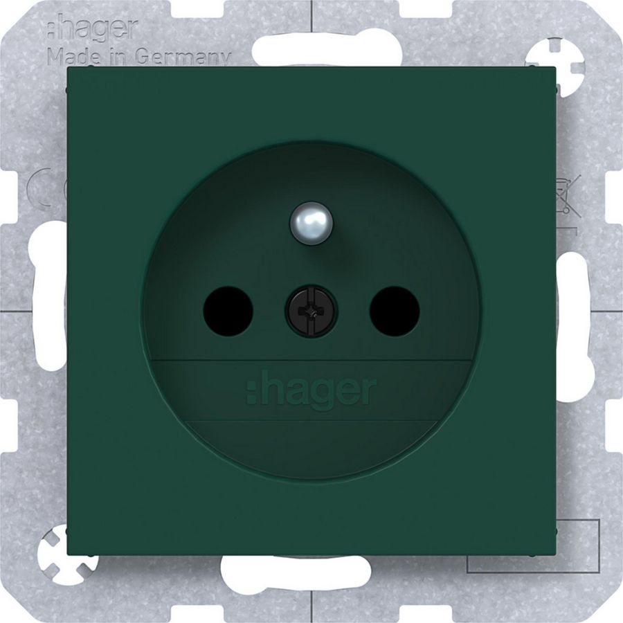 Wandcontactdoos aardpen Safety Plus steekklemmen A.x/C.x jade hfgl.