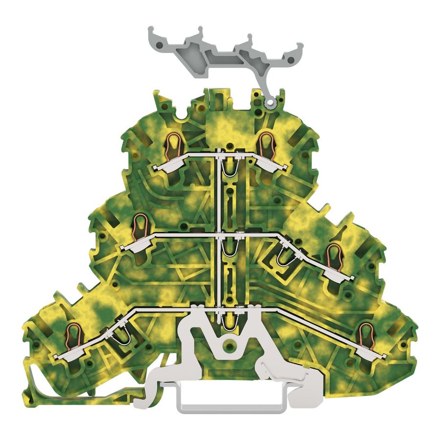 3-etageklem 6-voudige aardklem 1mm² groen-geel VVE=40