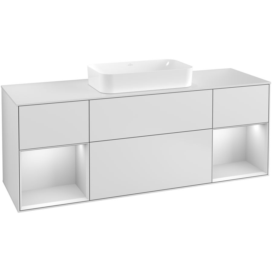 Wastafelonderkast Finion 1600x603x501mm White Matt Lacquer F331MTMT
