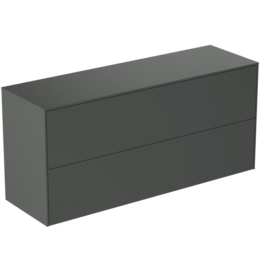 Conca wastafelmeubel 120x37x55cm 2 laden afdekblad zonder uitsnijding mat antraciet