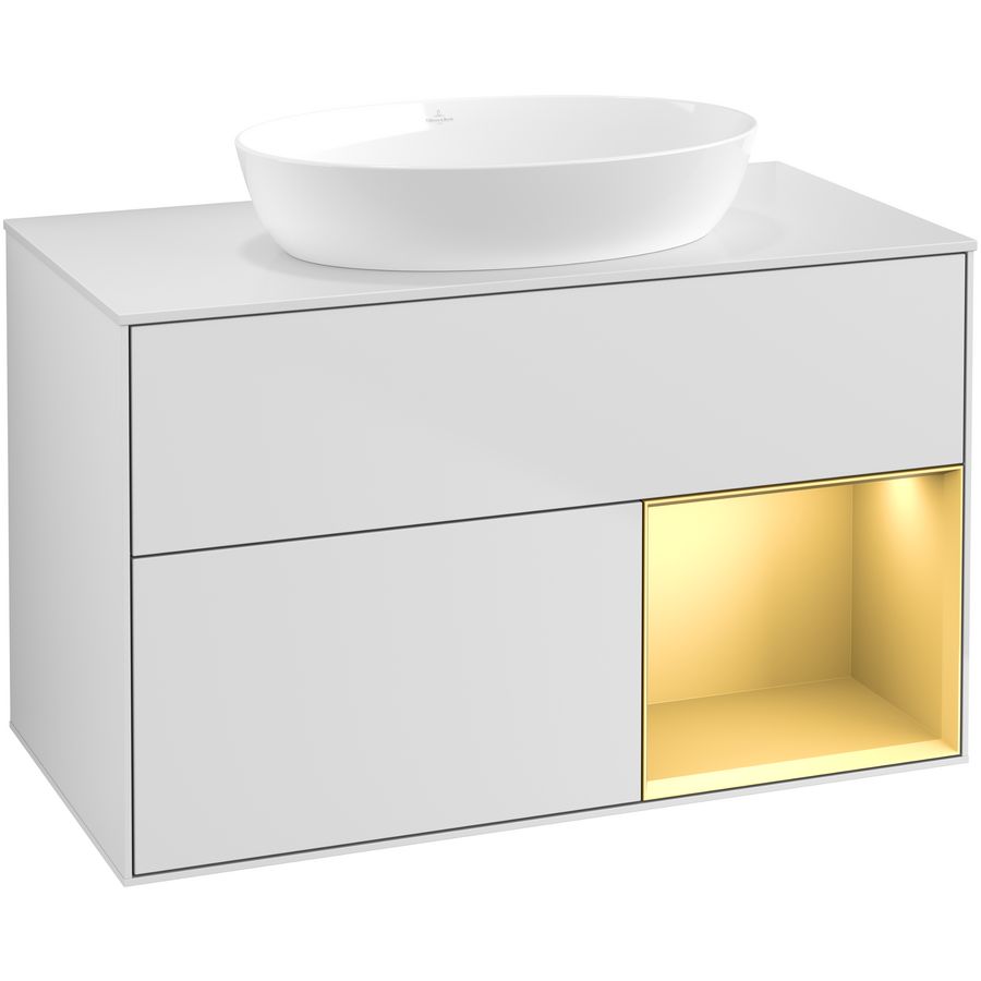 Wastafelonderkast Finion 1000x603x501mm White Matt Lacquer FA21HFMT