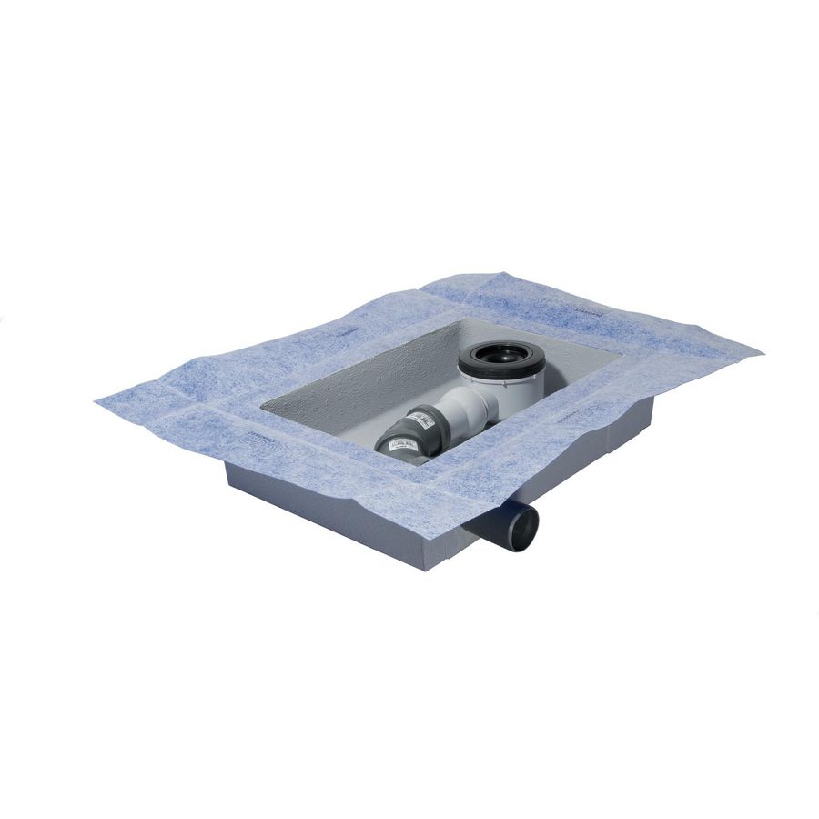 Ultra flat solid afvoerbox met douchesifon 46x32x10cm links