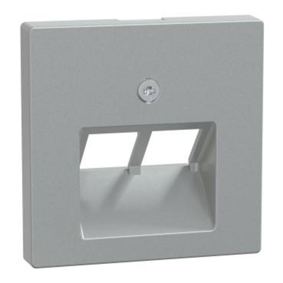 Systeem M CENTRAALPLAAT rj45 2-voudig ALUMINIUM schuin