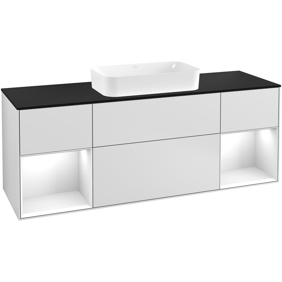 Wastafelonderkast Finion 1600x603x501mm White Matt Lacquer F332GFMT