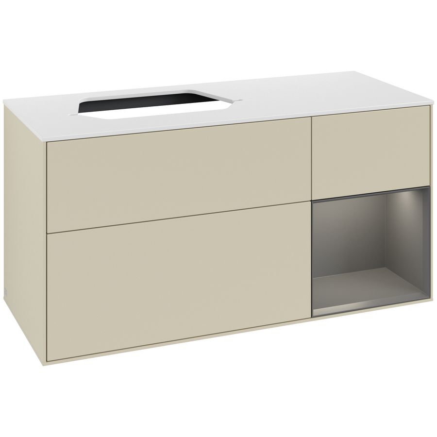 Wastafelonderkast Finion 1200x603x501mm S.Grey Matt Lacquer F401GKHJ