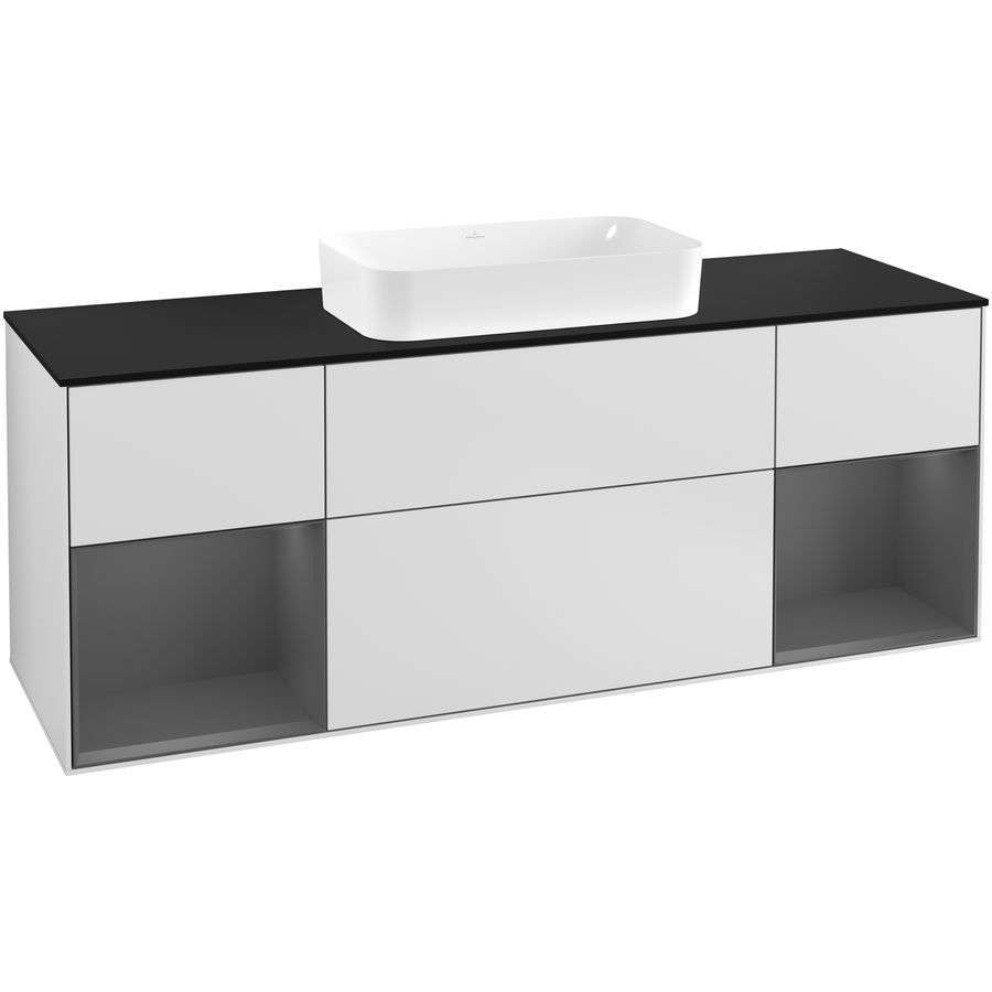 Wastafelonderkast Finion 1600x603x501mm White Matt Lacquer F332GKMT