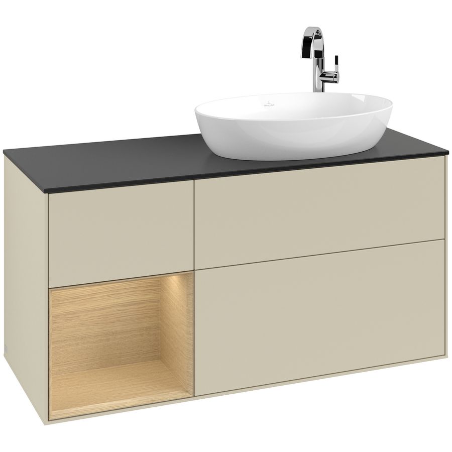 Wastafelonderkast Finion 1200x603x501mm S.Grey Matt Lacquer F922PCHJ