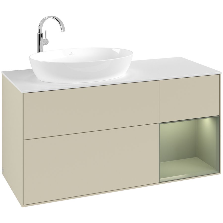 Wastafelonderkast Finion 1200x603x501mm S.Grey Matt Lacquer F931GMHJ