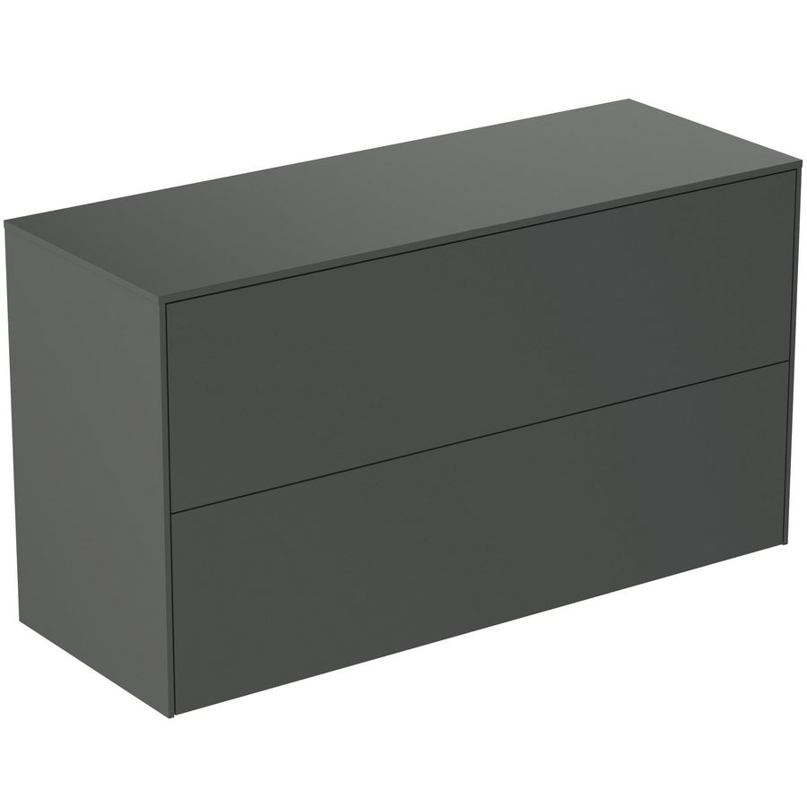 Conca wastafelmeubel 100x37x55cm 2 laden afdekblad zonder uitsnijding mat antraciet