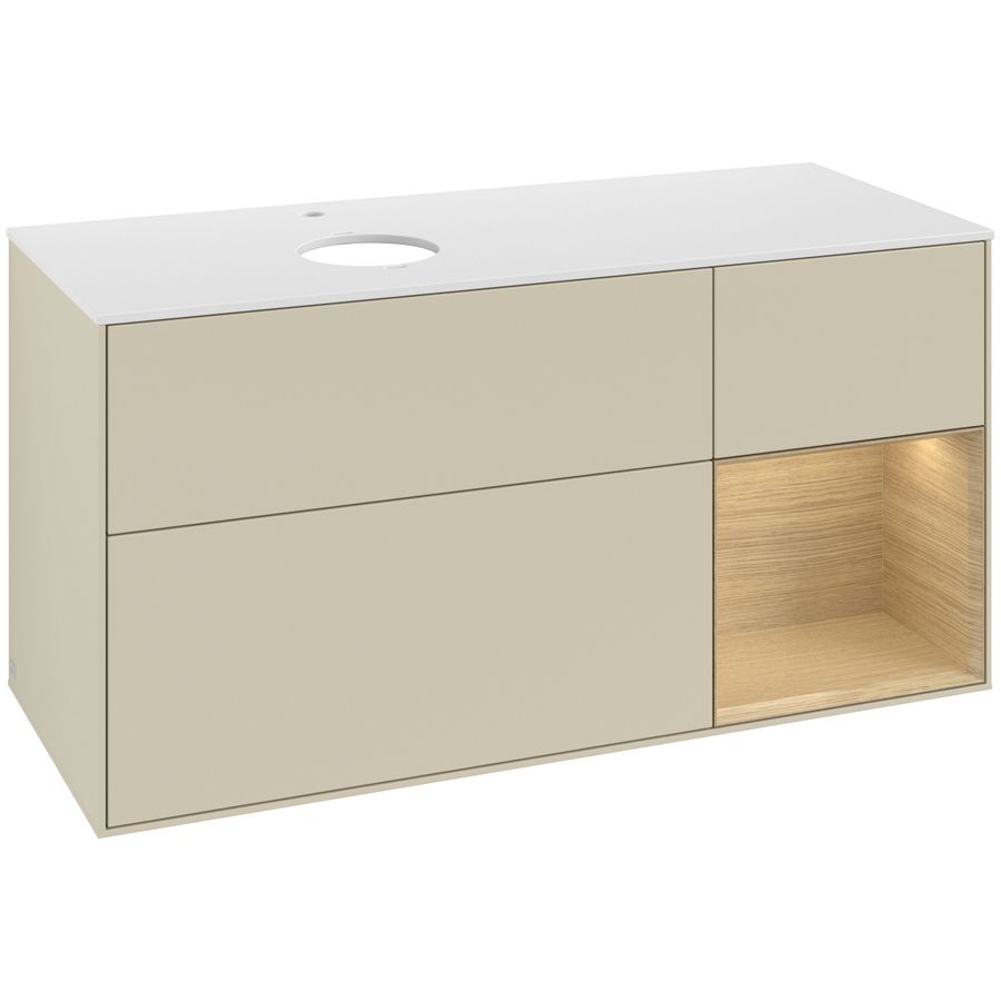 Wastafelonderkast Finion 1200x603x501mm S.Grey Matt Lacquer G811PCHJ