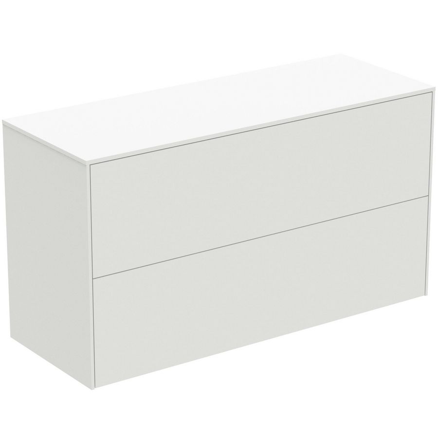 Conca wastafelmeubel 100x37x55cm 2 laden afdekblad zonder uitsnijding matt white