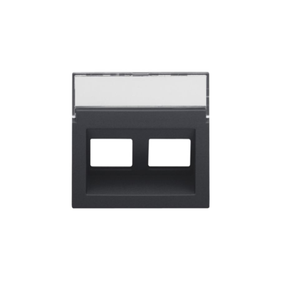 Centraalplaat data 2x RJ schuine uitgang anthracite