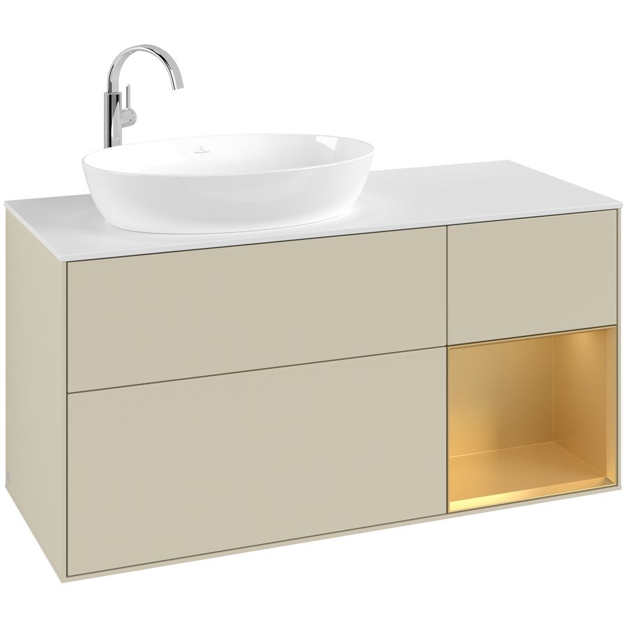 Wastafelonderkast Finion 1200x603x501mm S.Grey Matt Lacquer F931HFHJ