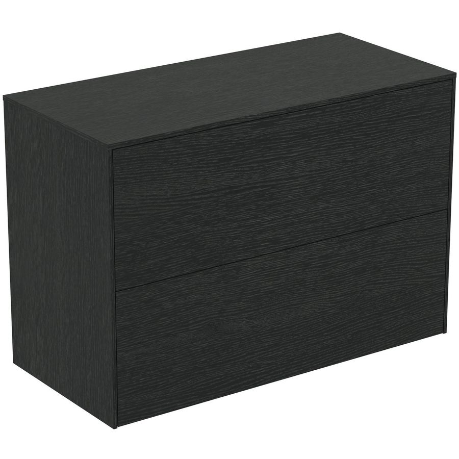 Conca wastafelmeubel 80x37x55cm 2 laden afdekblad zonder uitsnijding smoked oak