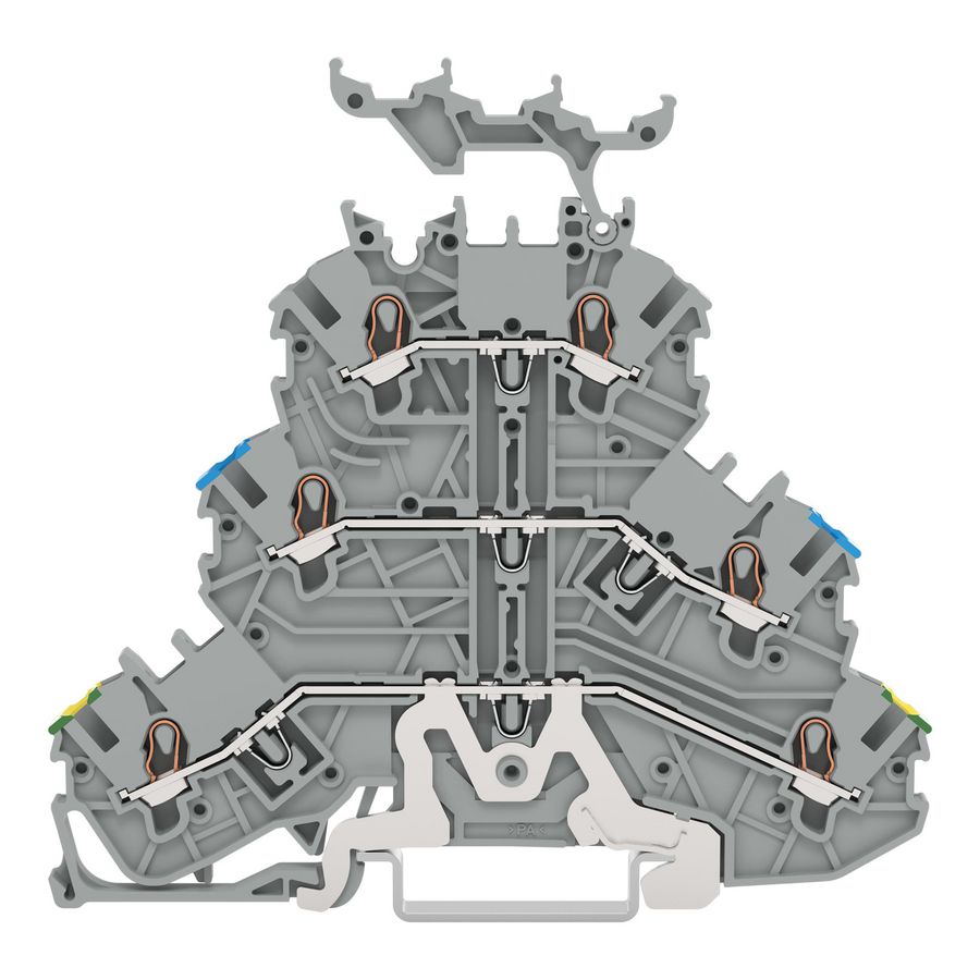 3-etageklem Aard-/rijg-/rijgklem 1mm² grijs VVE=40