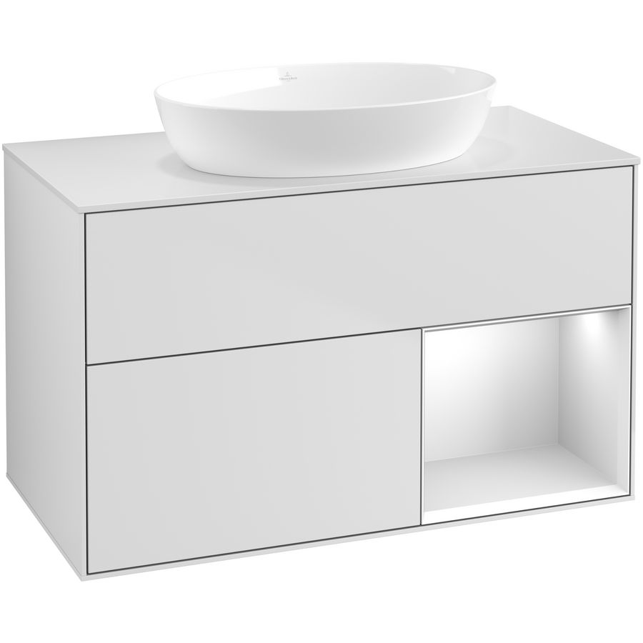 Wastafelonderkast Finion 1000x603x501mm White Matt Lacquer FA21MTMT