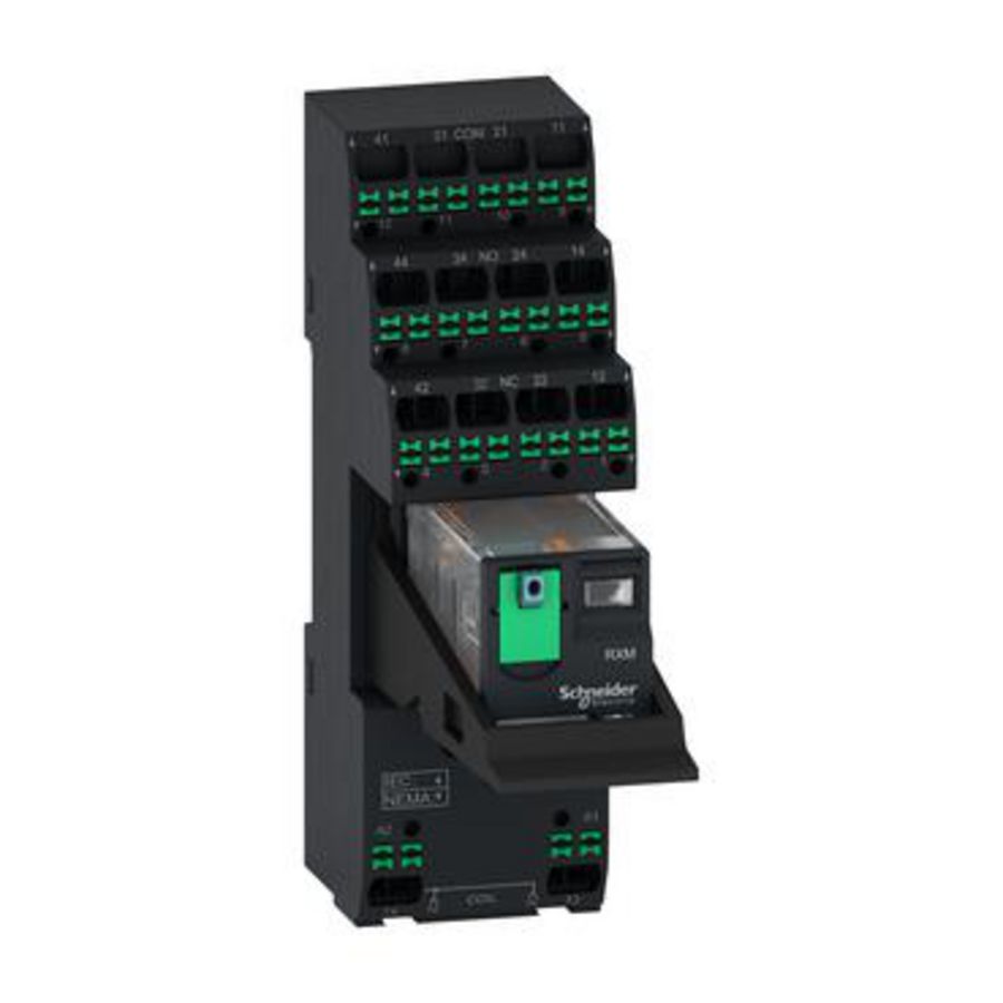 Harmony mini-relais 6A 4CO LED vergrendelknop push-in VVE=10