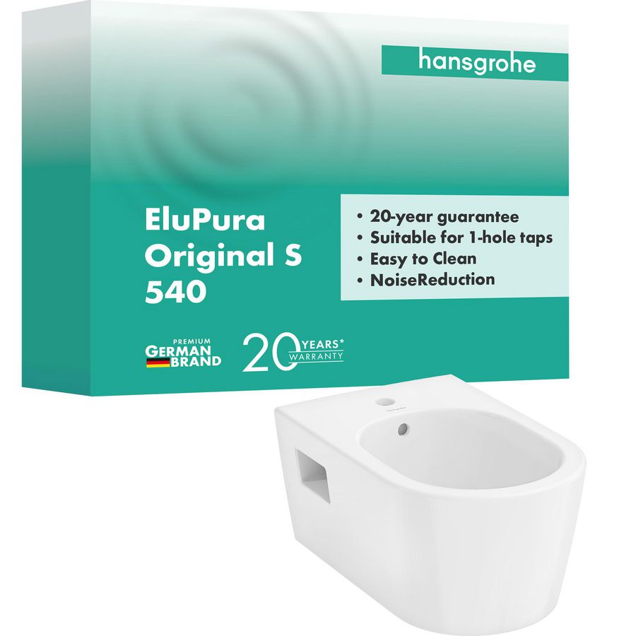 Wandbidet 540 kraangat en overloop wit EluPura Original S