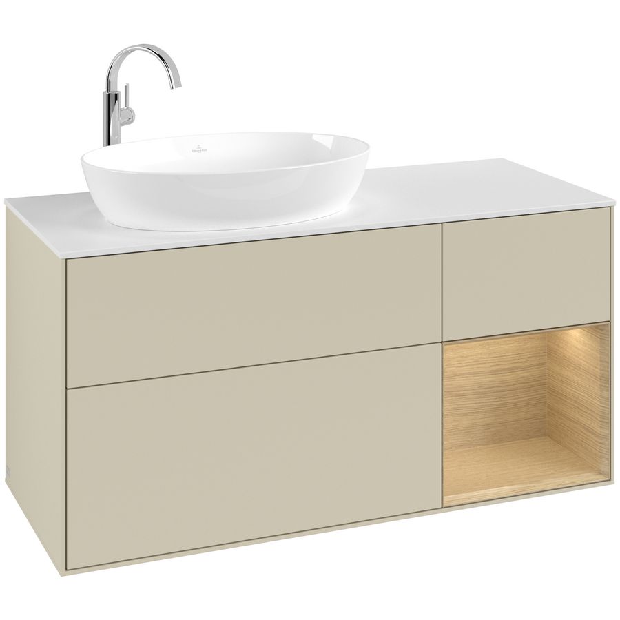 Wastafelonderkast Finion 1200x603x501mm S.Grey Matt Lacquer F931PCHJ