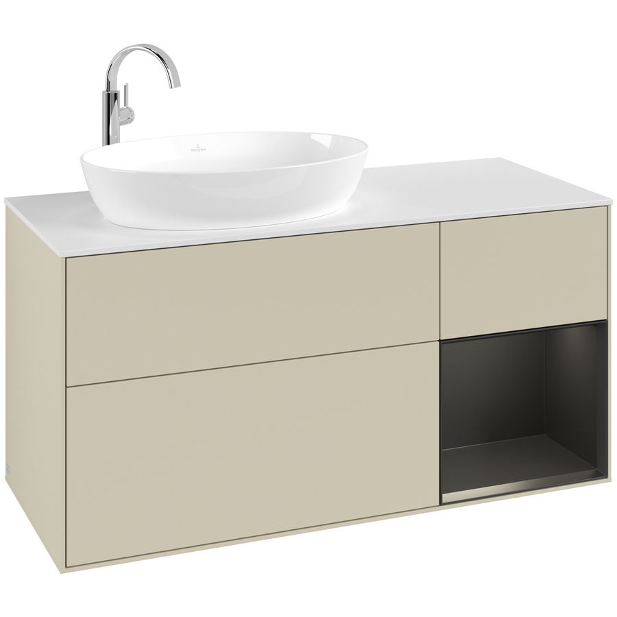 Wastafelonderkast Finion 1200x603x501mm S.Grey Matt Lacquer F931PDHJ