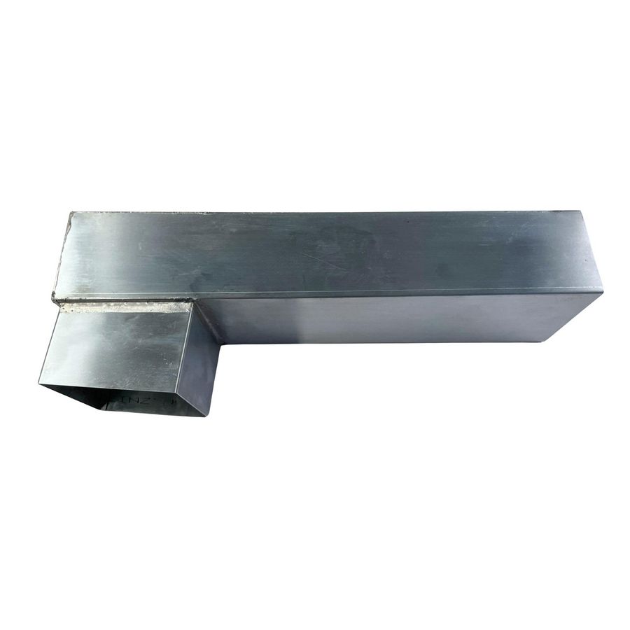 Zinken HWA stadsuitloop vierkant 80x80mm-60x80mm lengte 32cm