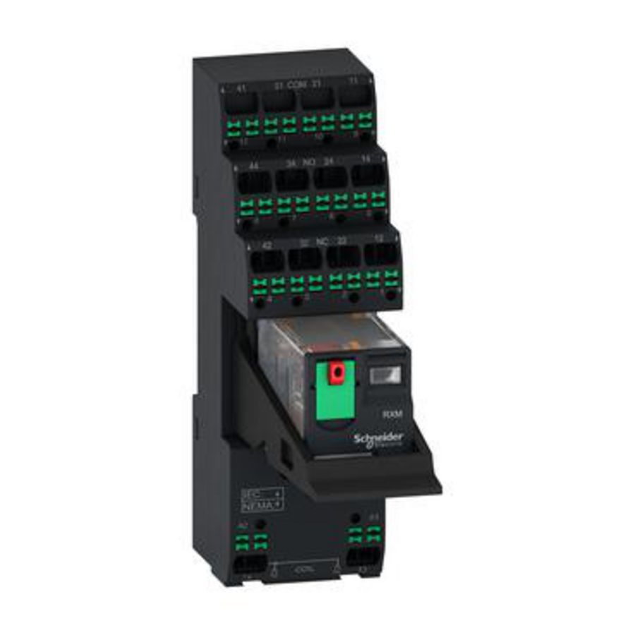 Harmony mini-relais 6A 4CO vergrendelknop push-in 24V VVE=10