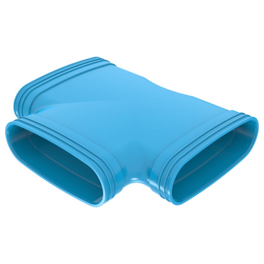 T-stuk verlopend lijm 90° PVC luchtverdeelsysteem VENTIZA blauw (235x80mm) 3x mof