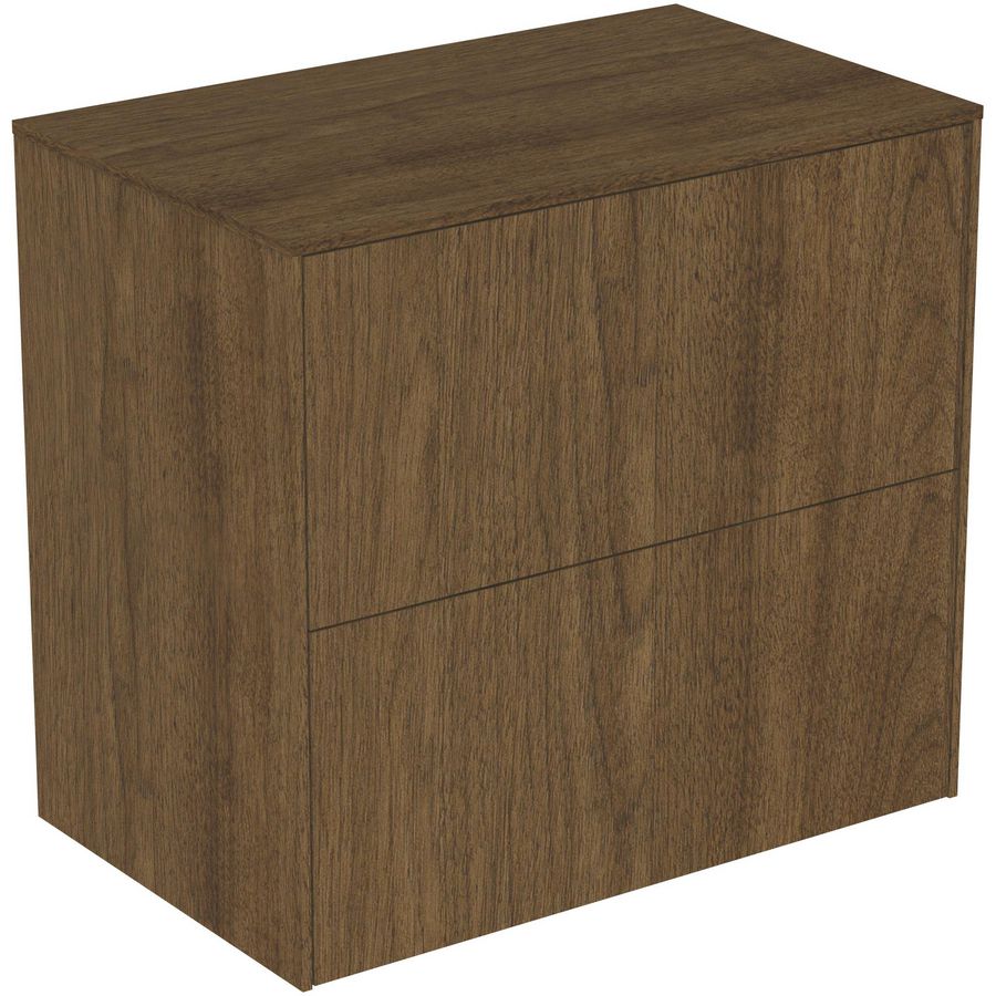 Conca wastafelmeubel 60x37x55cm 2 laden afdekblad zonder uitsnijding dark walnut