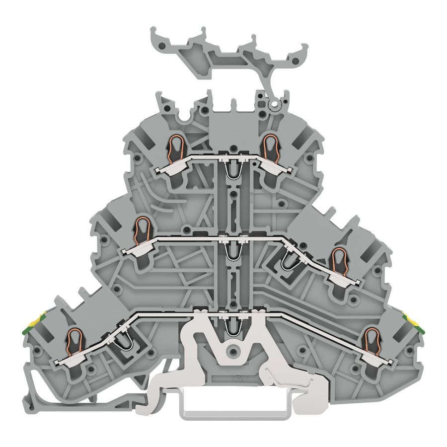 3-etageklem Aard-/rijg-/rijgklem 1mm² grijs VVE=40