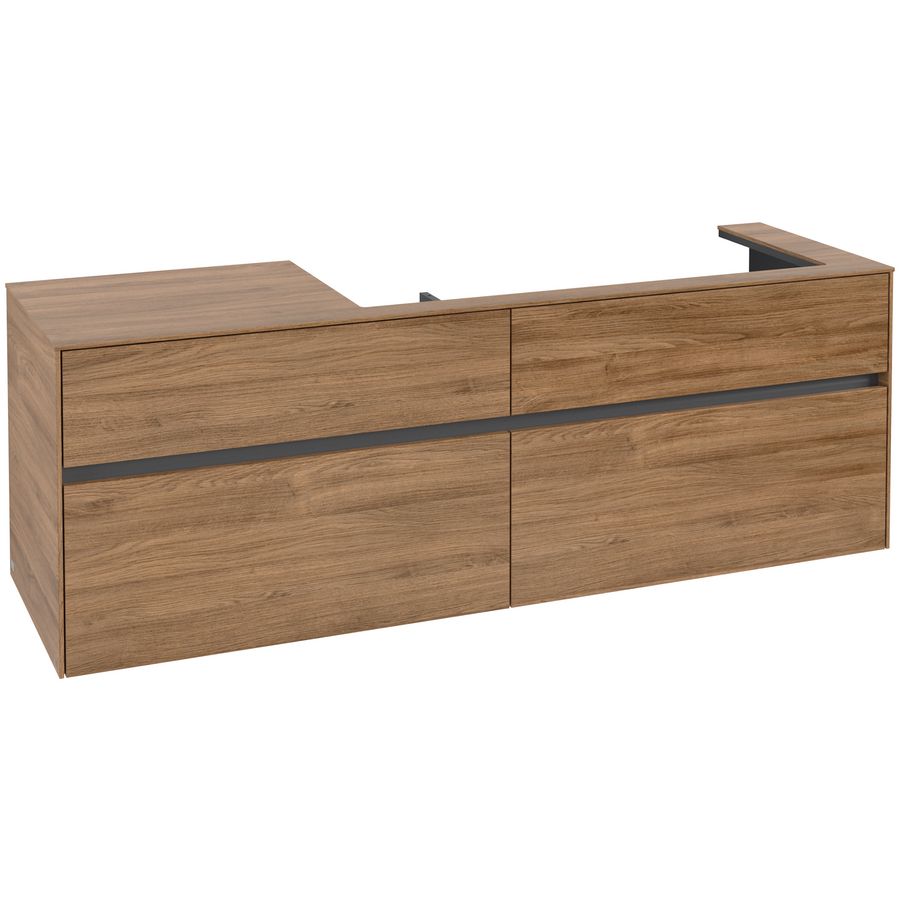 Wastafelonderkast Collaro 1600x548x500mm Oak Kansas C03000RH