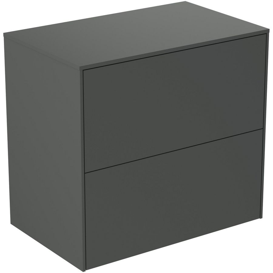 Conca wastafelmeubel 60x37x55cm 2 laden afdekblad zonder uitsnijding mat antraciet