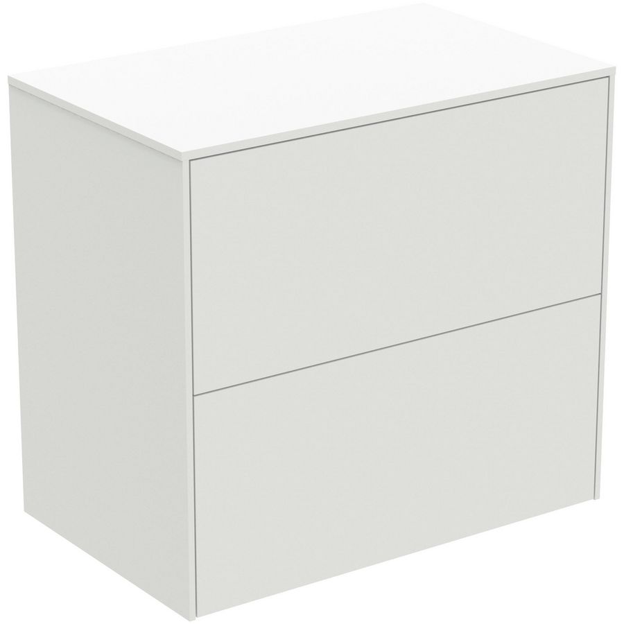 Conca wastafelmeubel 60x37x55cm 2 laden afdekblad zonder uitsnijding matt white