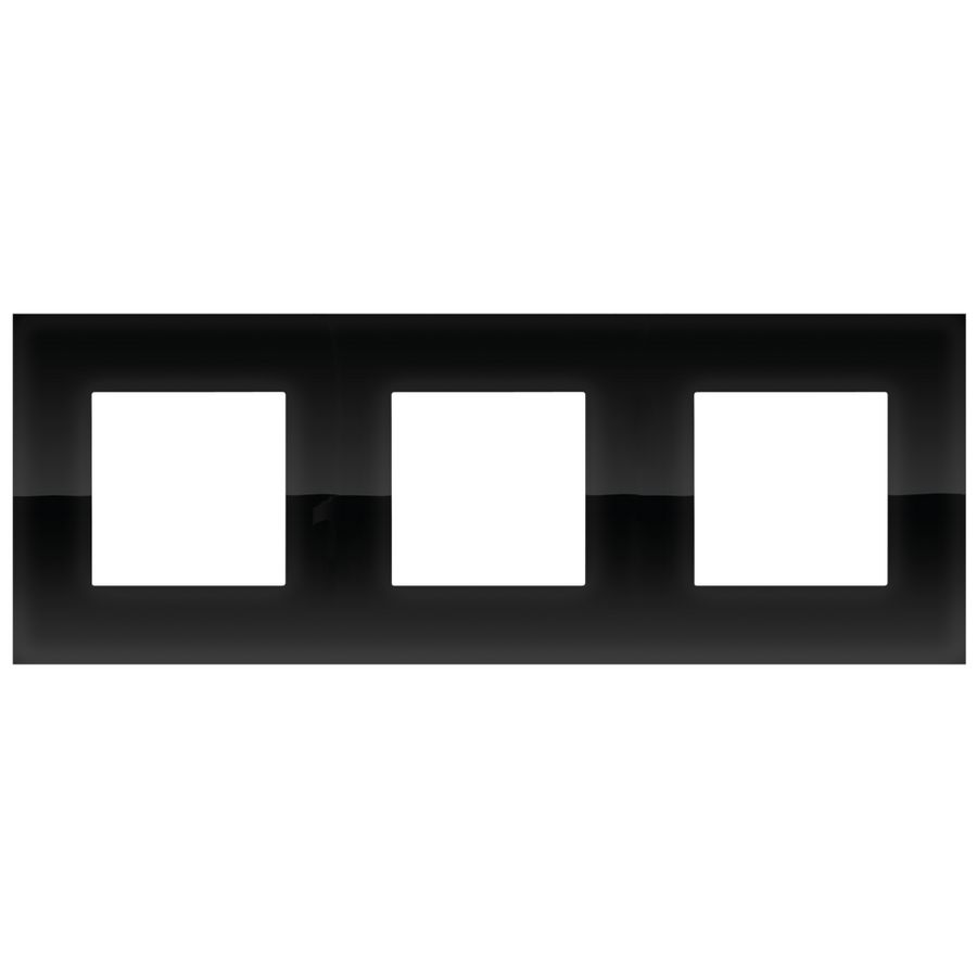 3-Voudige afdekplaat 71mm centerafst. Pure liq. black