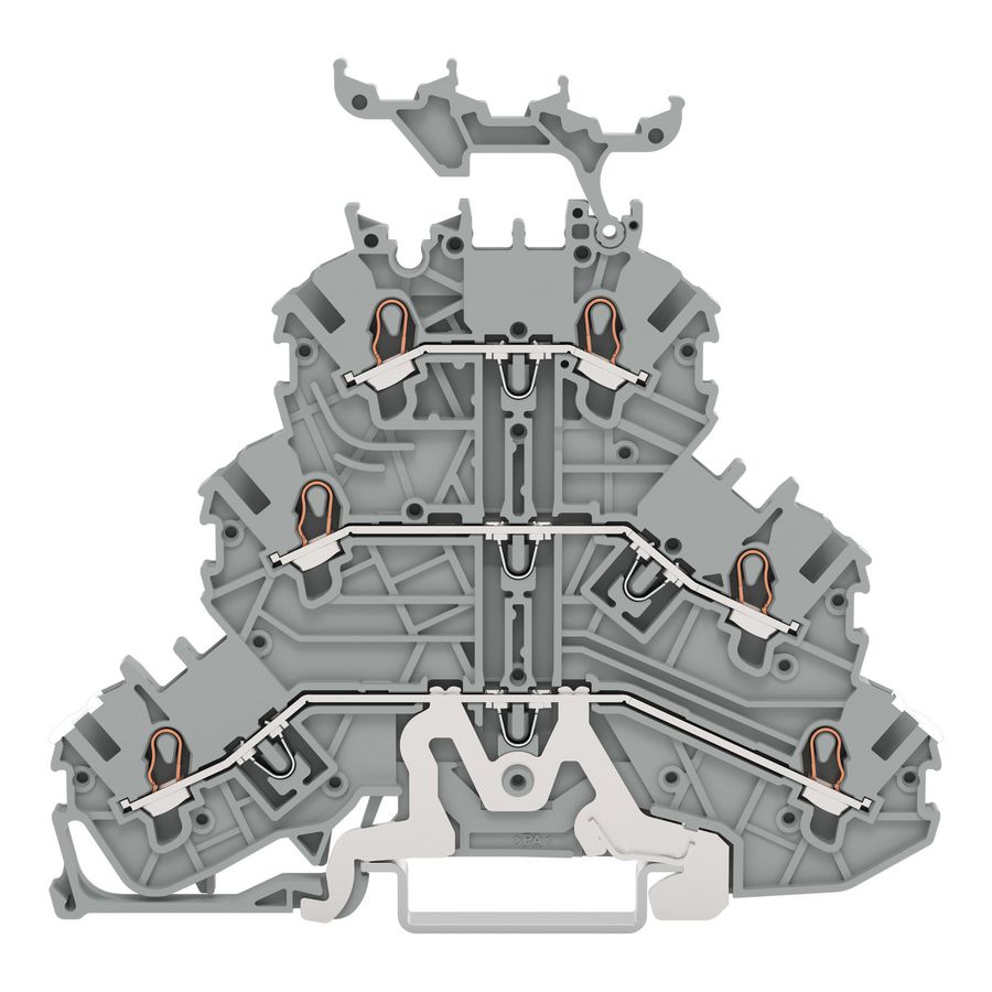 3-etageklem Afscherm-/rijg-/rijgklem 1mm² wit/grijs VVE=40