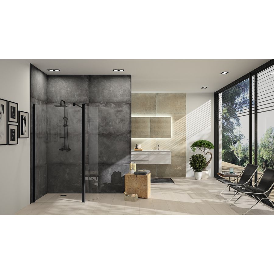 Zwaaid. Design P 4-H 890-905x2000mm black ed./hldr m.segment