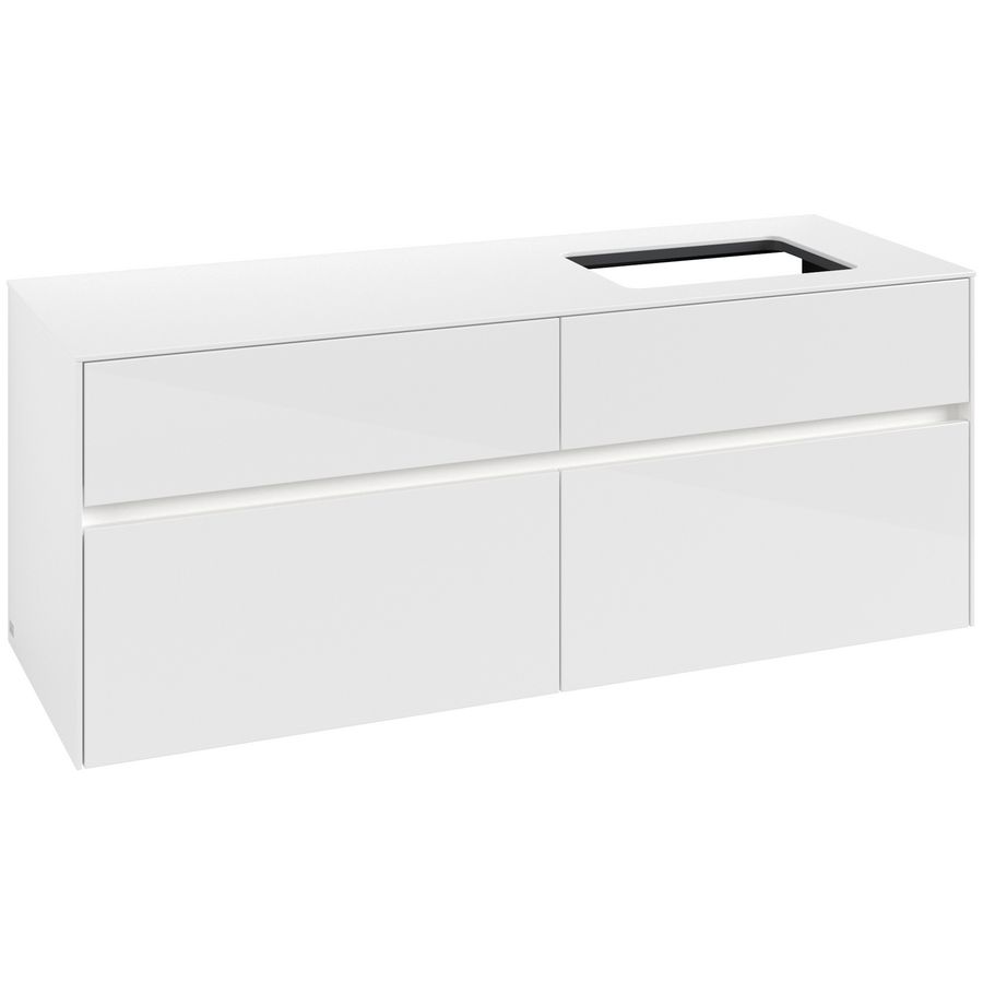 Wastafelonderkast Collaro 1400x548x500mm Glossy White C118B0DH