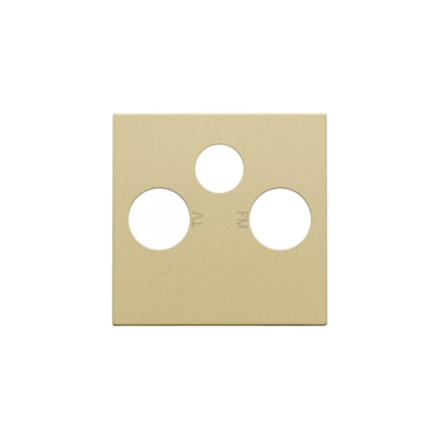 Afwerkingsset 2 enkelvoudige coaxaans. TV/FM/Satt. gold