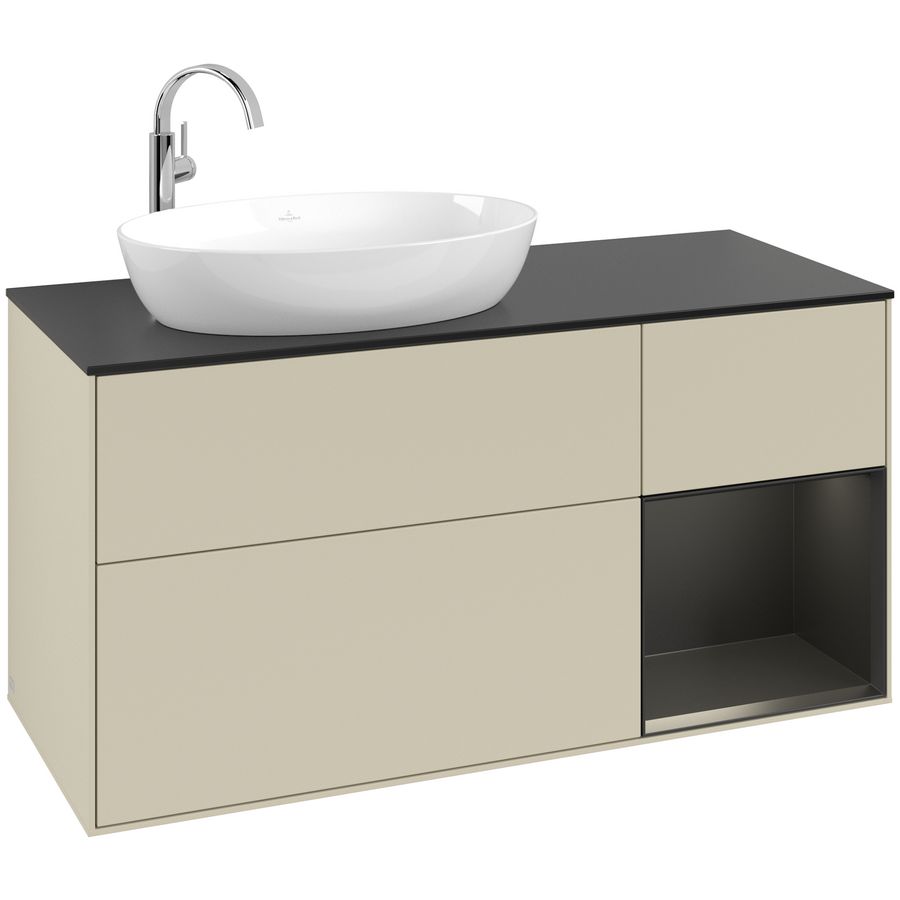 Wastafelonderkast Finion 1200x603x501mm S.Grey Matt Lacquer F932PDHJ