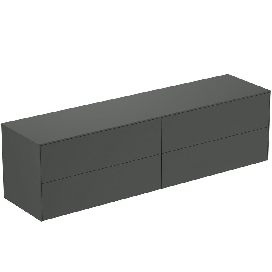 Conca wastafelmeubel 200x50x55cm 4 laden afdekblad zonder uitsnijding mat antraciet