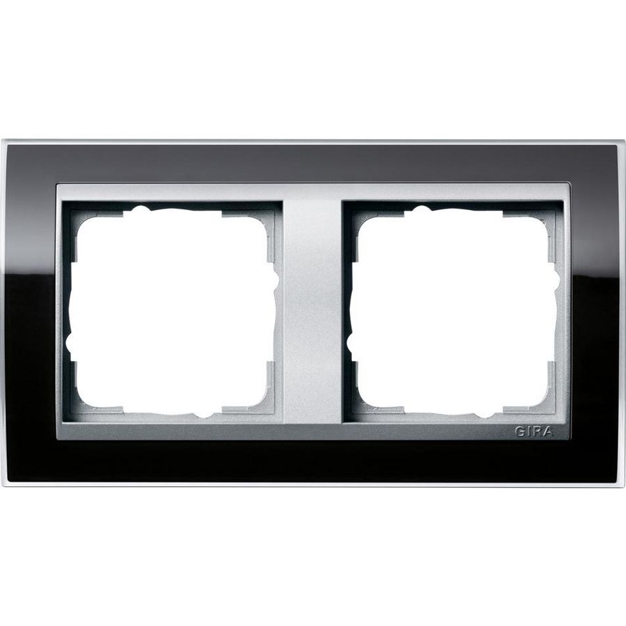 afdekraam 2-v overgangsafdekplaat kl.alum. Gira Event Clear zwart