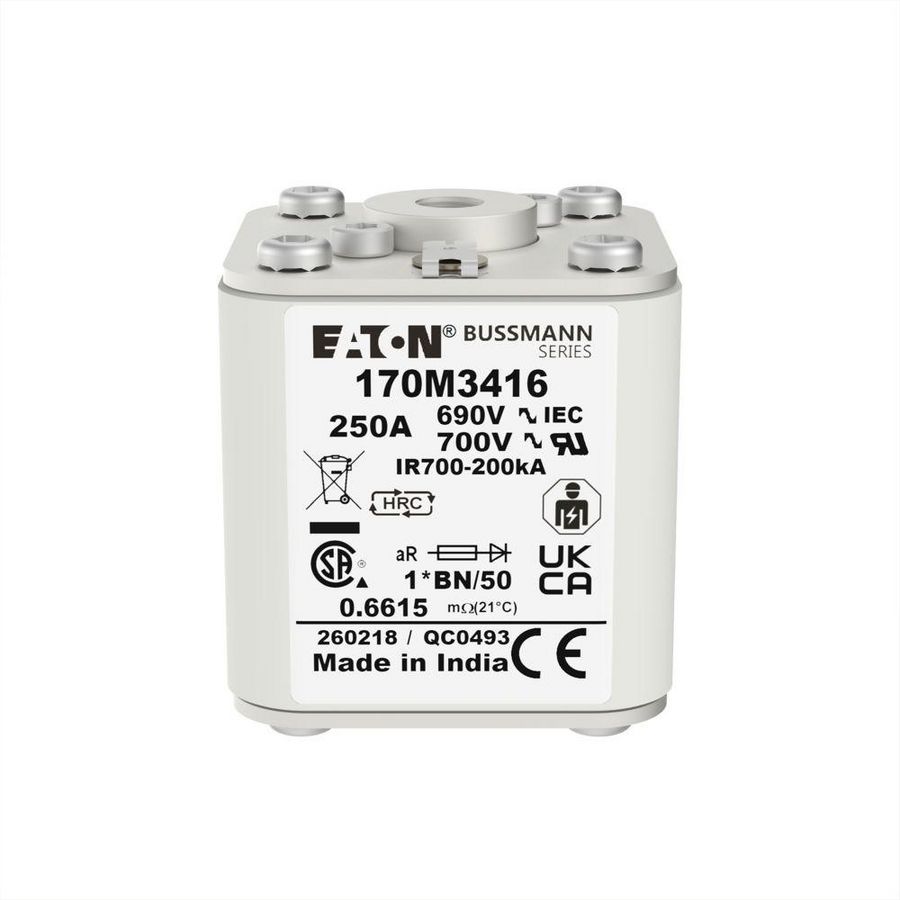 Zekering hoge snelheid 250A AC 690V compact 1 45x59x51 VVE=6