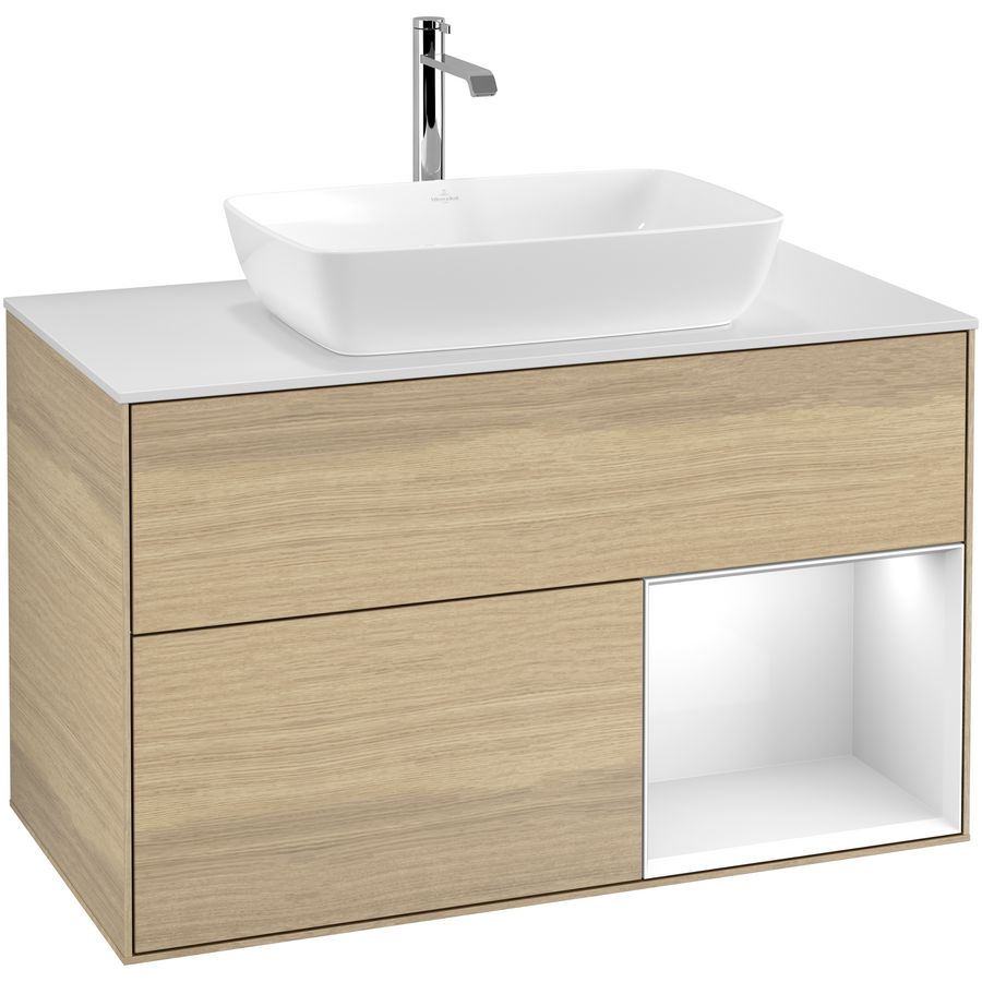 Wastafelonderkast Finion 1000x603x501mm Oak Veneer F781GFPC