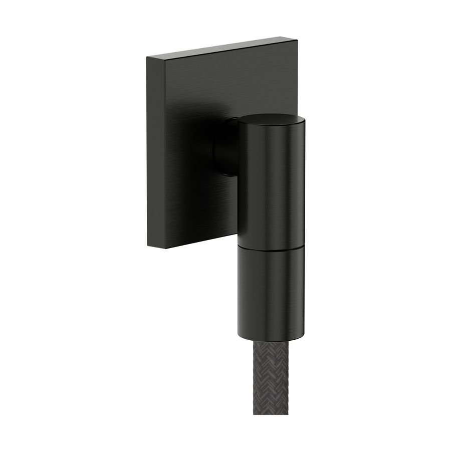 Muuraansluitbocht FixFit Fine E Brushed Black Chrome