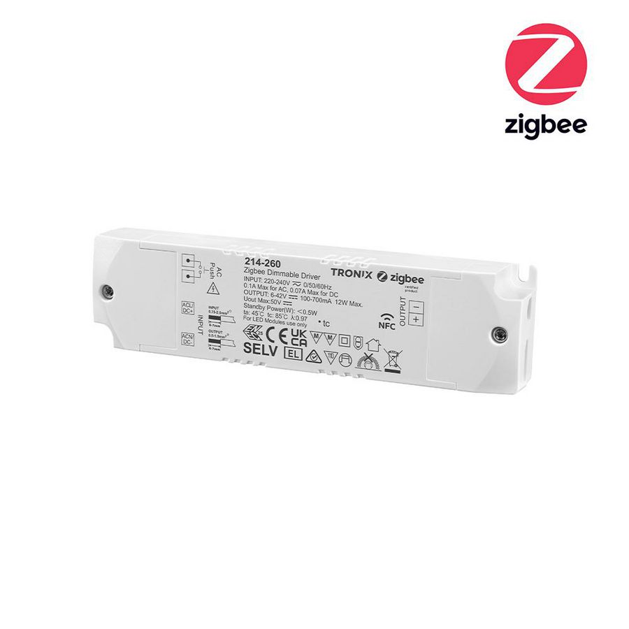 Driver Zigbee 12W 100-700mA max. 42V NFC