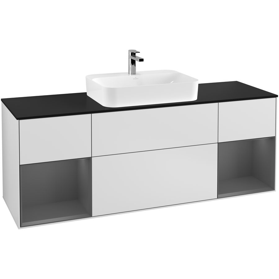 Wastafelonderkast Finion 1600x603x501mm White Matt Lacquer F452GKMT